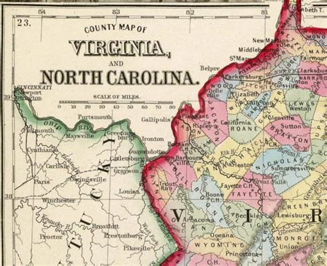 Map of Virginia and North Carolina